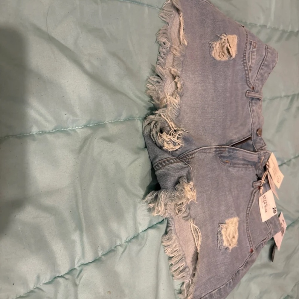 Distressed Denim Shorts